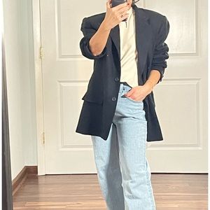 Worthington Vintage black 100% wool jacket blazer size 10